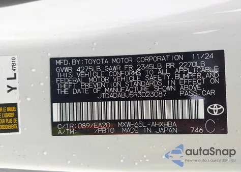 2024 Toyota Prius Limited Awd-E from USA, damaged, VIN JTDADABU5R3023087